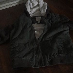 Olive green zip up hoodie